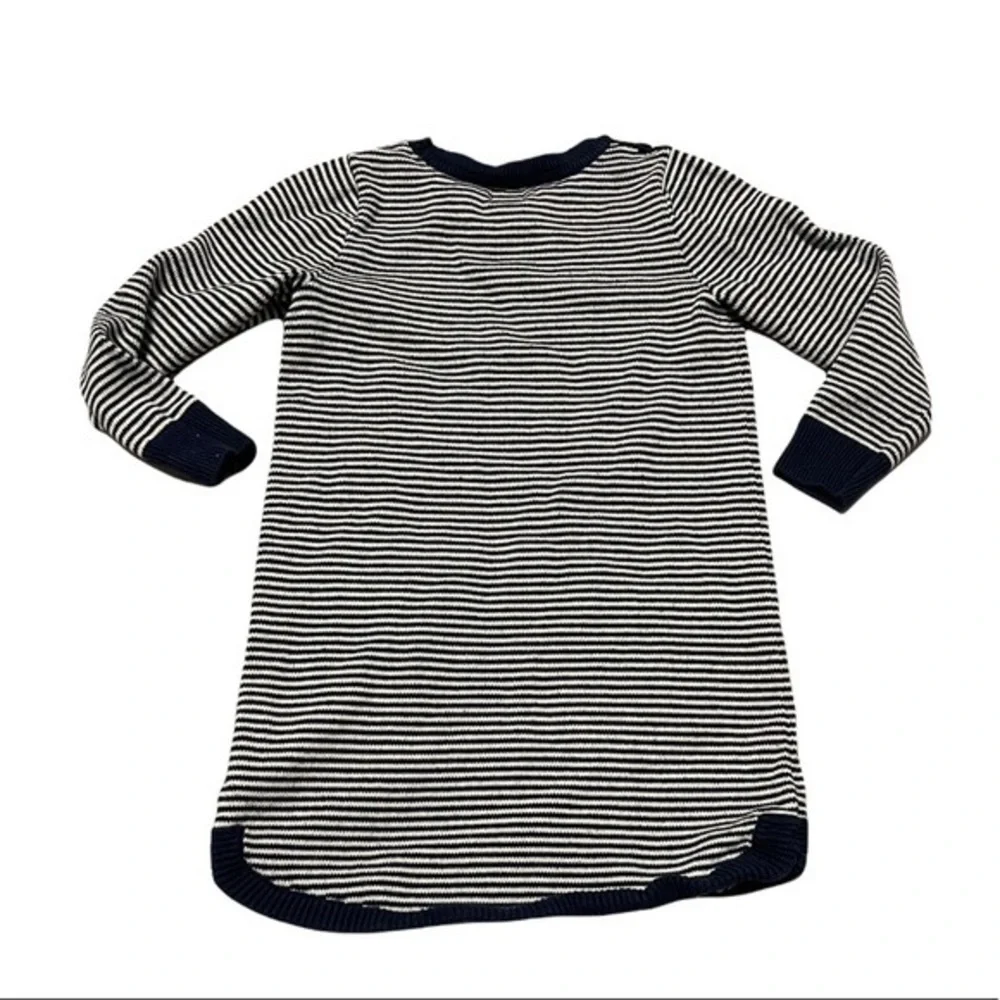 Baby Gap 4 100% cotton‎ navy/white stripe crew neck A line pockets sweater dress